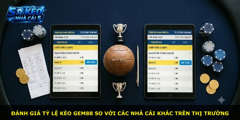 Đánh giá tỷ lệ kèo GEM88 so với các nhà cái khác trên thị trường